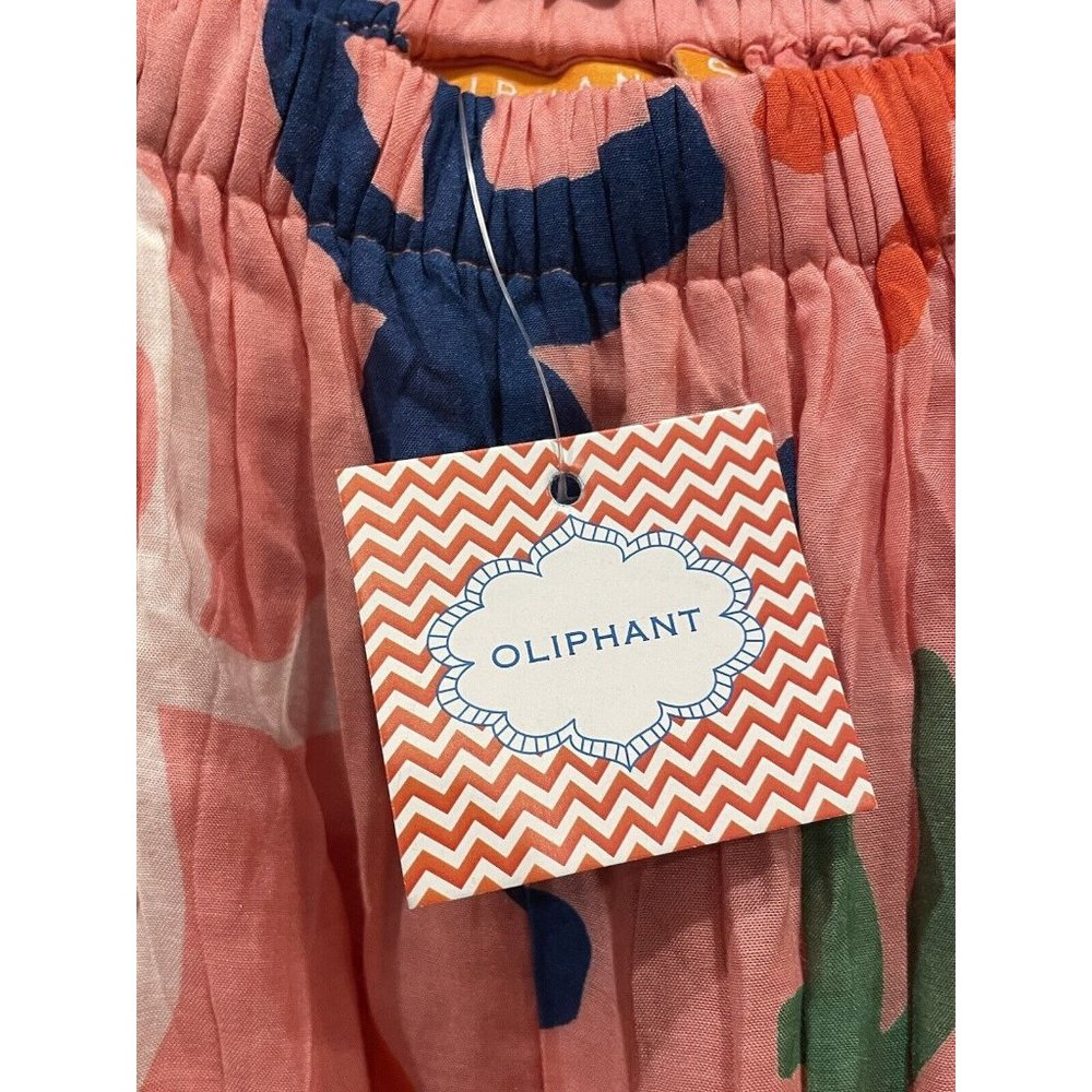 NEW Oliphant Pink Cozumel Off The Shoulder Dress Small Floral Midi MSRP $347